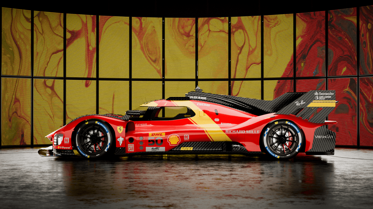 Ferrari 499P render — close-up detail