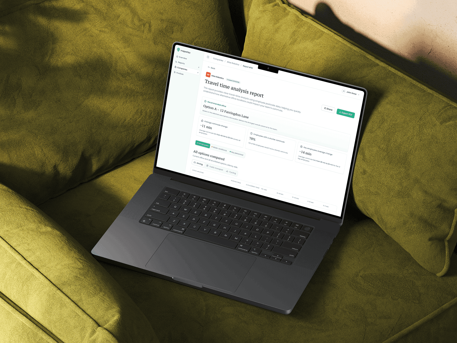 Mapwhizz report — recommended office