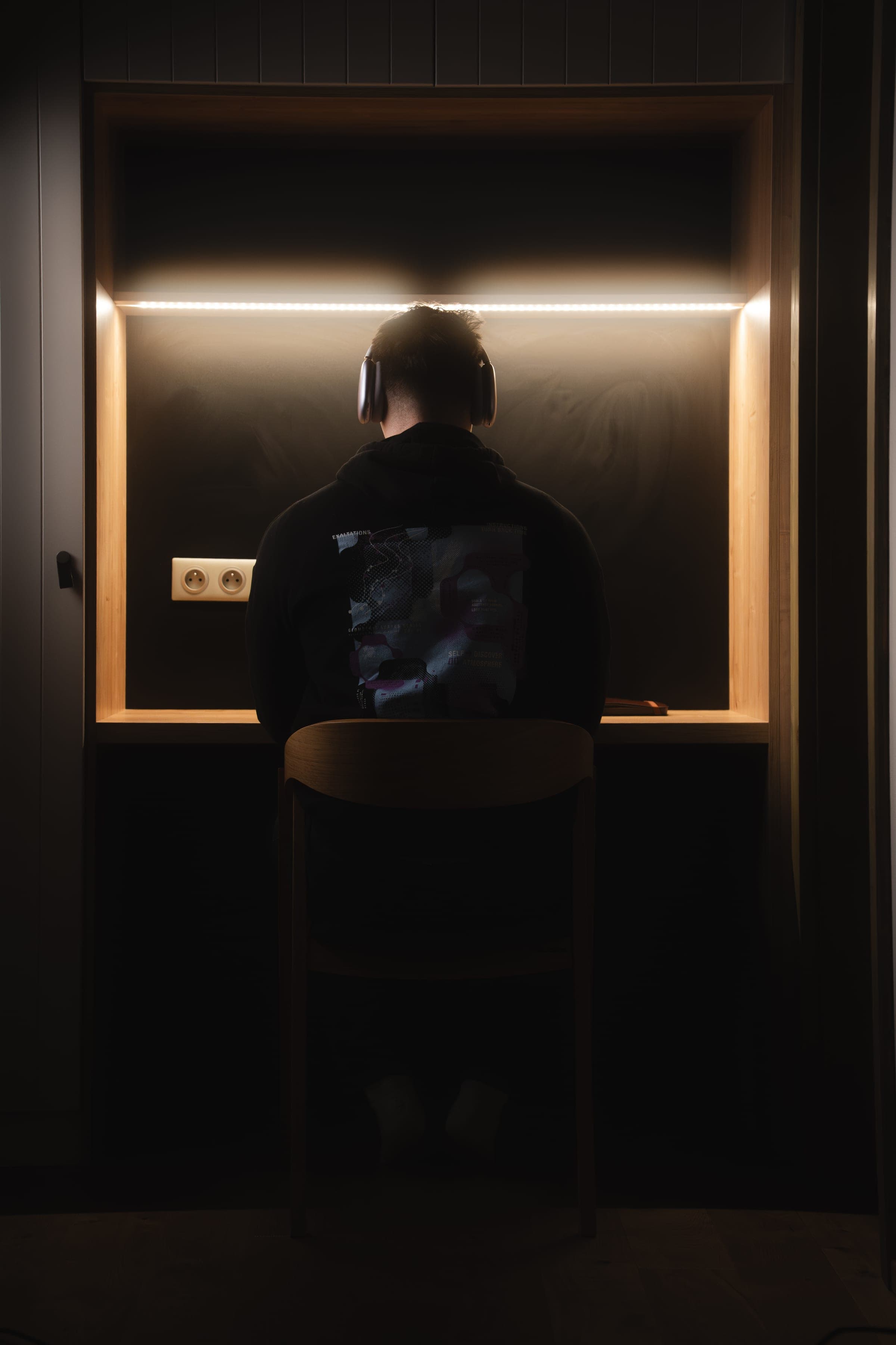 Kristian working at a desk