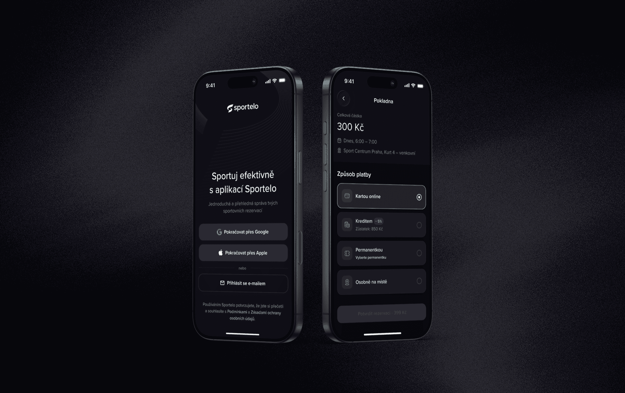 Sportelo app screen on iPhone 17