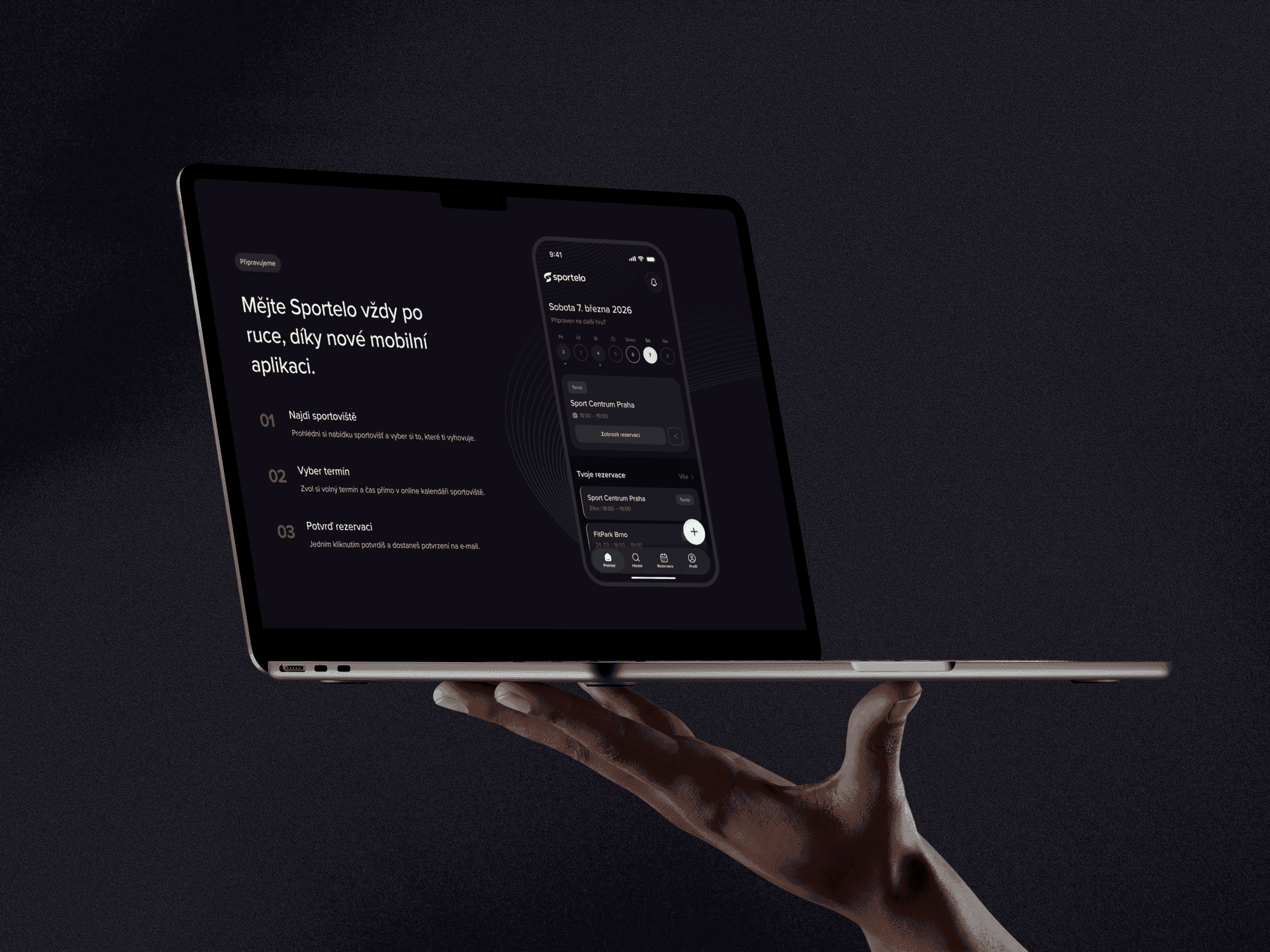Sportelo web platform on MacBook Air